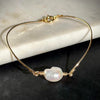 Single Baroque Pearl Gold Filled Bangle Style Bracelet Front View