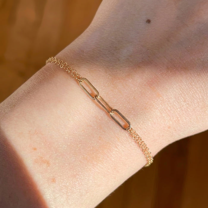 Mothers bracelet family link jewelry sterling silver on wrist three links
