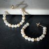 Handmade Gold Filled Freshwater Pearl Half Hoop Earrings Front View