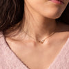Double link interlocking chain necklace gold filled on model
