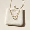Double link interlocking chain necklace gold filled and sterling silver