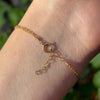 Mothers bracelet dainty chain family link jewelry gold filled clasp detail view