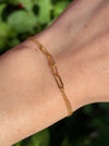 Mothers bracelet dainty chain family link jewelry gold filled on wrist
