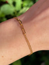 Mothers bracelet dainty chain family link jewelry gold filled on wrist