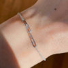 Mothers bracelet dainty chain family link jewelry sterling silver on wrist