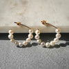 Small freshwater pearl hoop earrings 14k gold filled
