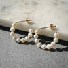 Small freshwater pearl hoop earrings 14k gold filled alternate view