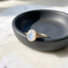 Blue flash moonstone floating oval wire wrapped ring gold filled