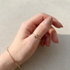 Bypass thumb ring open adjustable simple hammered ring gold filled on hand