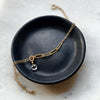 Dainty four link mixed chain bracelet 14k gold filled with charm