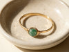 Green jade two tone dainty stacking ring 14k gold filled alternate view