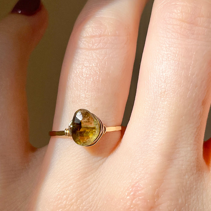 Handmade Bicolor Watermelon Tourmaline Ring - Pink and Green Gemstone Ring