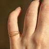 Pinky ring dainty layered chain ring gold filled on hand