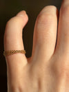 Pinky ring dainty layered chain ring gold filled on hand vertical view