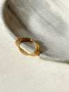 Pinky ring dainty layered chain ring gold filled on ceramic dish