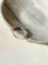 Pinky ring dainty layered chain ring sterling silver on ceramic dish