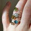 Multiple Bicolor Watermelon Tourmaline Dainty Rings