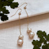 Handmade Gold Filled Freshwater Pearl Drop Earrings White Background