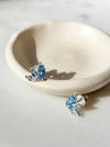 Blue topaz and aquamarine marquise stud earrings sterling silver alternate view