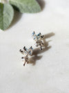 Blue topaz and aquamarine marquise stud earrings sterling silver back view