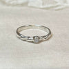 Vintage Sterling Silver Braided Mother of Pearl Ring Front View