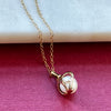 Vintage Gold Vermeil over Sterling Silver Topaz Pearl Necklace Back View