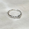 Vintage Sterling Silver Braided Mother of Pearl Ring Side View