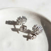 Vintage topaz flower stud earrings sterling silver back detail view