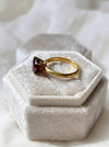 Vintage garnet minimalist ring gold vermeil over sterling silver alternate view