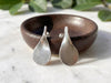 Sterling silver bold smooth teardrop vintage 90s stud earrings