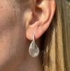 Sterling silver bold smooth teardrop vintage 90s stud earrings on model