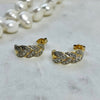 Vintage Two Tone Braided Diamond Hoop Earrings Side View