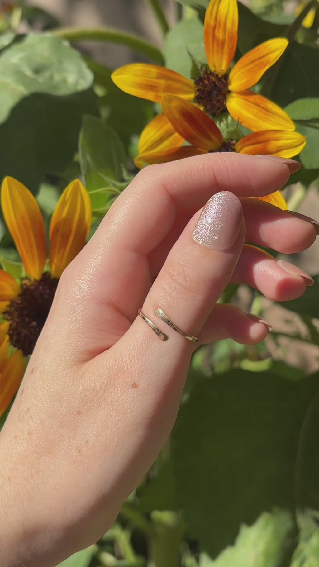 Bypass thumb ring adjustable everyday simple hammered ring gold filled video