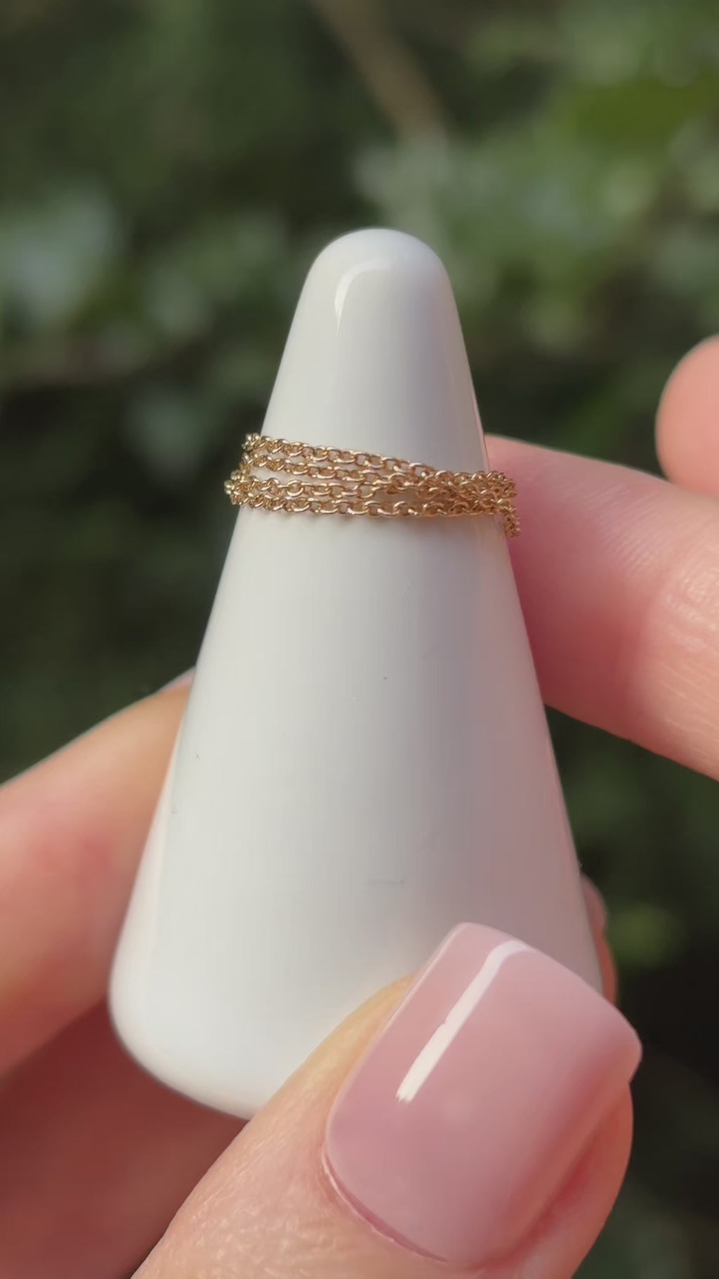 Pinky ring dainty layered chain ring gold filled video
